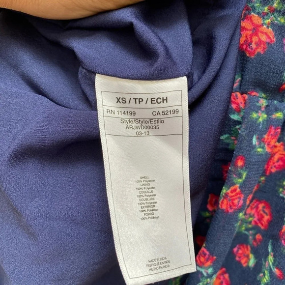 ROXY - Racer Back Blue Floral Dress - Picture 3 of 6